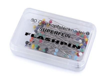 Špendlíky se skleněnou hlavičkou 34 mm - extra jemné