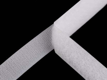 Suchý zip  metráž - háček+plyš - bílá (20 mm) 2