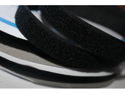 Suchý zip  metráž - háček+plyš - černá (20 mm) - 1,2 m