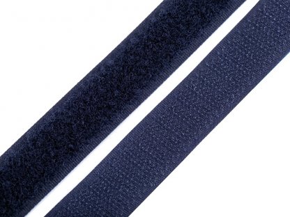 Suchý zip  metráž -  háček+plyš - tmavě modrá (20 mm)