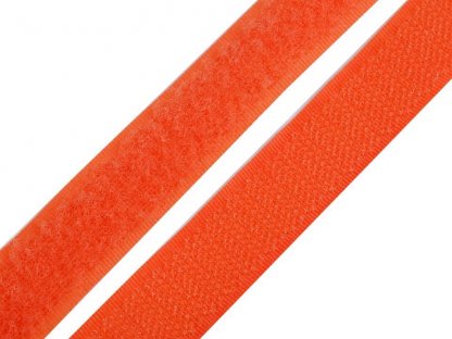 Suchý zip metráž -  háček+plyš - tmavě oranžová (20 mm)