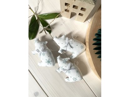 Vánoční ozdoba - prasátko - dusty mint