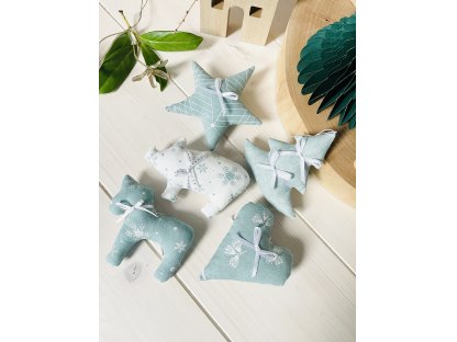 Vánoční ozdoba - prasátko - dusty mint