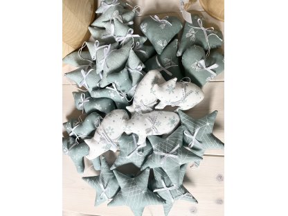 Vánoční ozdoba - prasátko - dusty mint