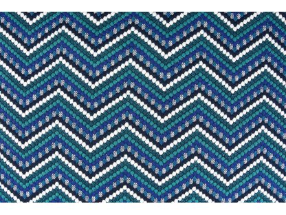 Žakárový úplet - chevron modrá