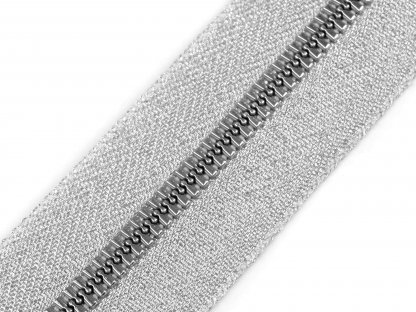 Zip kostěný No 5 metalický metráž - 0,65 m