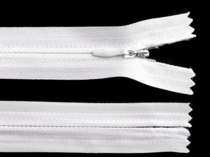 Zip skrytý nedělitelný 3 mm délka 60 cm - bílá