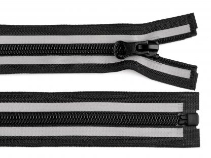 Zip spirálový No 5 reflexní délka 60 cm - černá