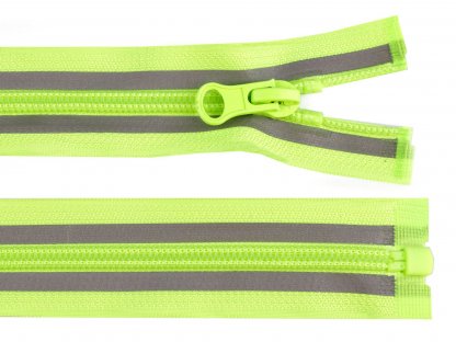 Zip spirálový No 5 reflexní délka 60 cm - zelená neon