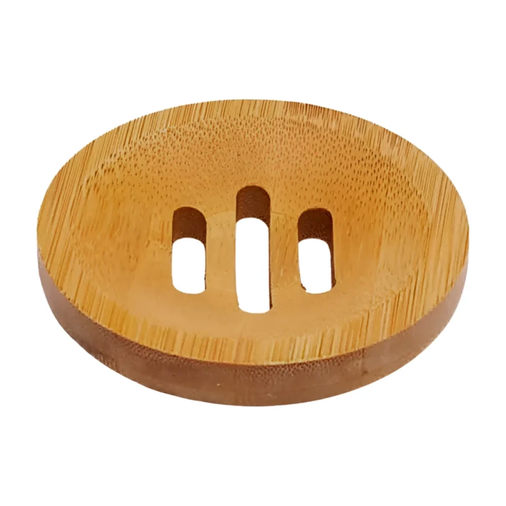 Bambusový držák na mýdlo kulatý - mýdlenka KNOFLÍK 8 cm