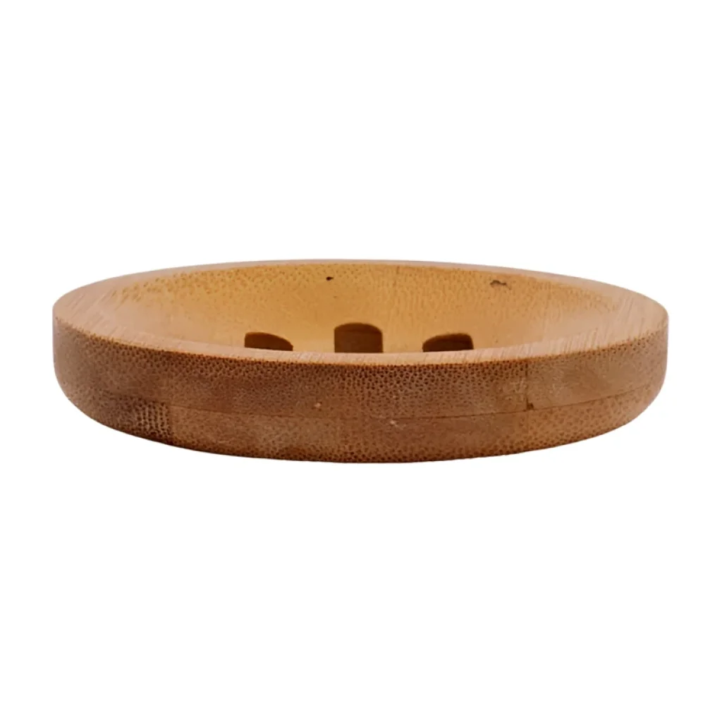 Bambusový držák na mýdlo kulatý - mýdlenka KNOFLÍK 8 cm