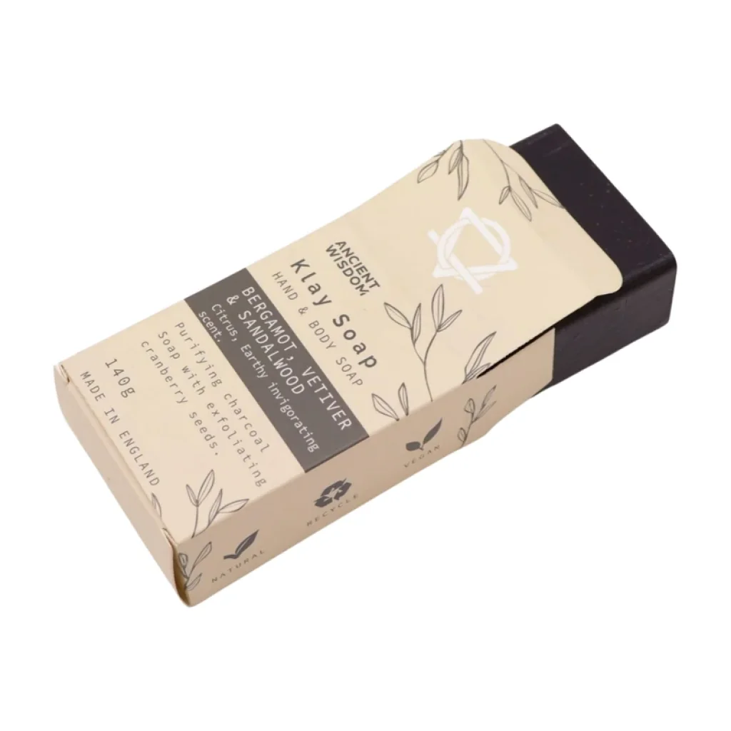 Jílové mýdlo v krabičce BERGAMOT & SANTALOVÉ DŘEVO 145 g