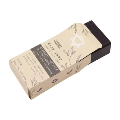 Jílové mýdlo v krabičce BERGAMOT & SANTALOVÉ DŘEVO 145 g