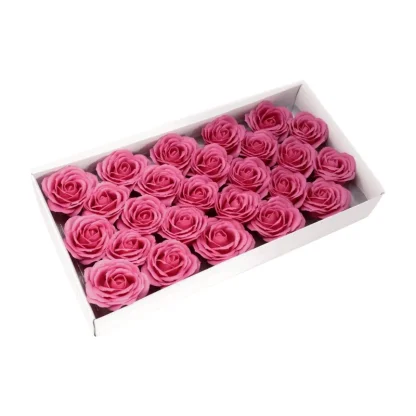 Mýdlový květ velký RŮŽOVÁ RŮŽE TMAVÁ DIY 7 cm