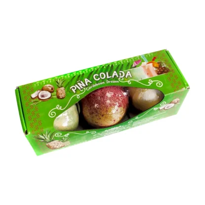 Sada šumivých bomb do koupele Koktejly PIŇA COLADA 3 ks