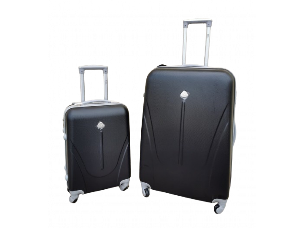 Cestovní skořepinové kufry sada 2ks, černá barva - jemně odřený