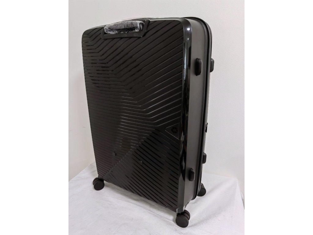 Cestovní skořepinový kufr s předním plněním velký černý
