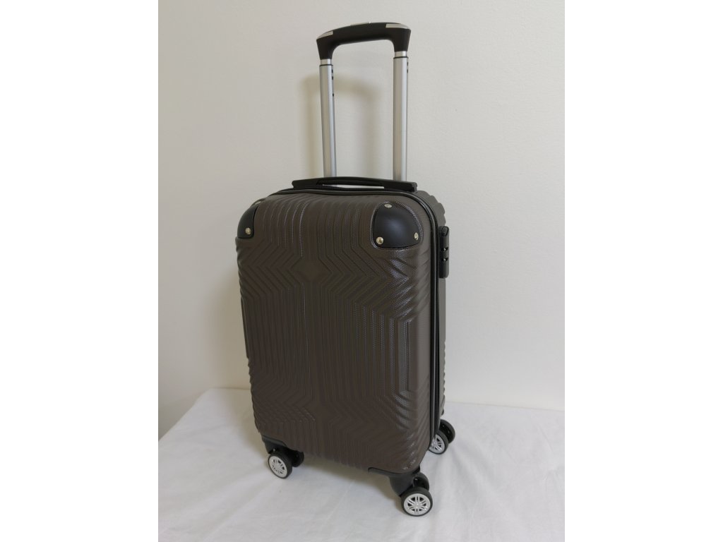 Cestovní skořepinový palubní kufr coffee  A40 - lehce škrábnutý - sleva
