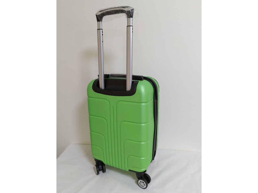 Cestovní skořepinový palubní kufr zelený A37 