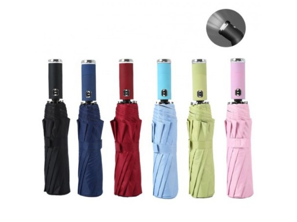 Deštník s LED osvětlením, různé barvy