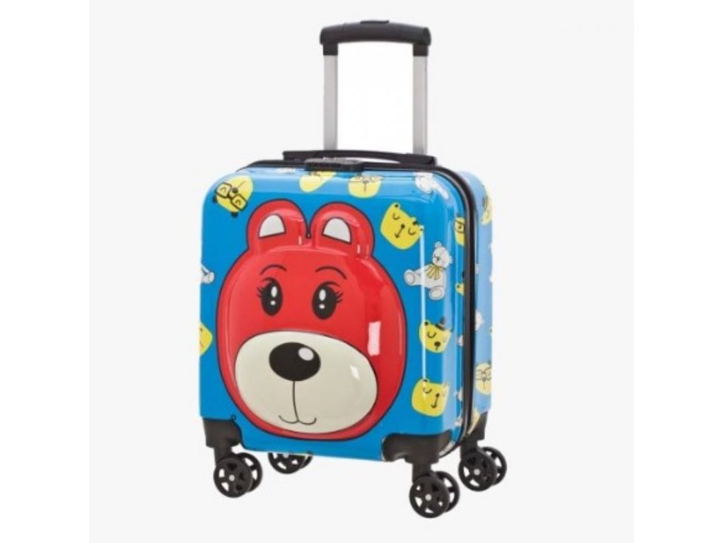 Dětský skořepinový kufr Medvídek 3D
