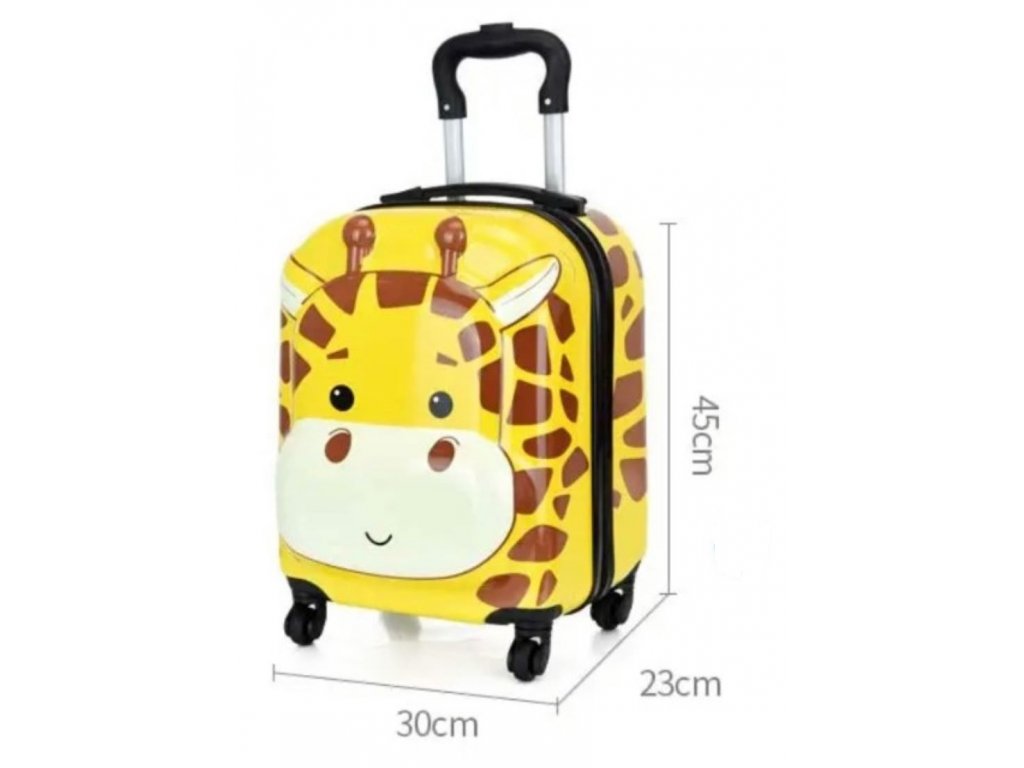 Dětský skořepinový kufr Žirafa 3D