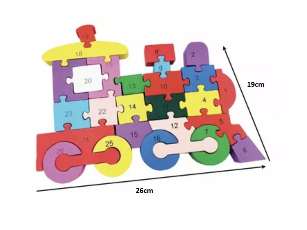 Dřevěné vzdělávací puzzle Mašinka