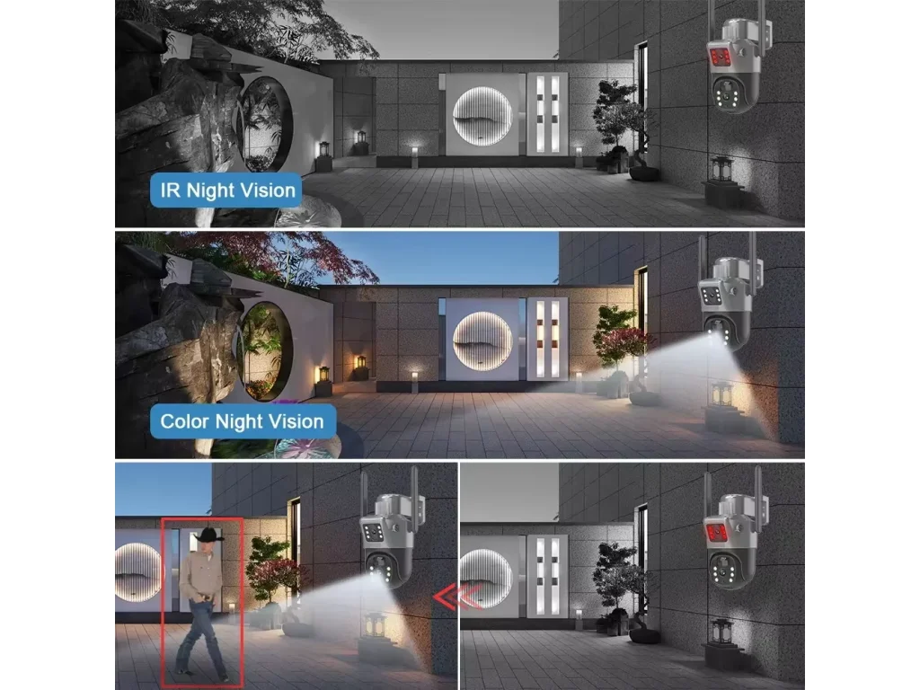 Duální bezpečnostní otočná WiFi kamera HD se solárním panelem