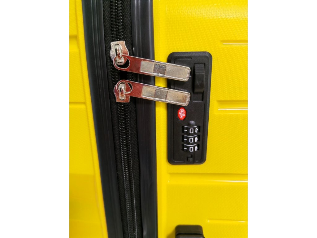 DZL G-802-2-1 cestovní skořepinový kufr střední žlutý 41x25x60cm