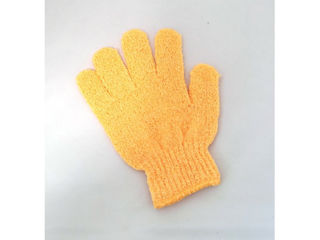 DZL GR004 peelingová rukavice masážní žlutá