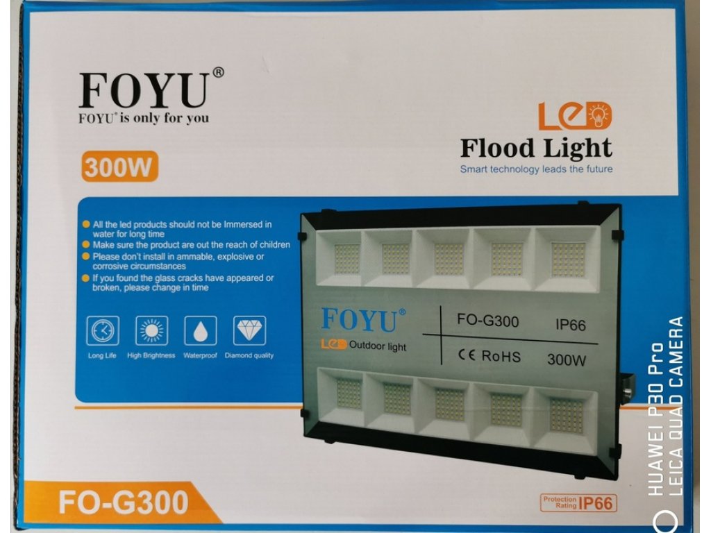 FOYU FO-G300 Led světlo,reflektor 300W venkovní 2700lm