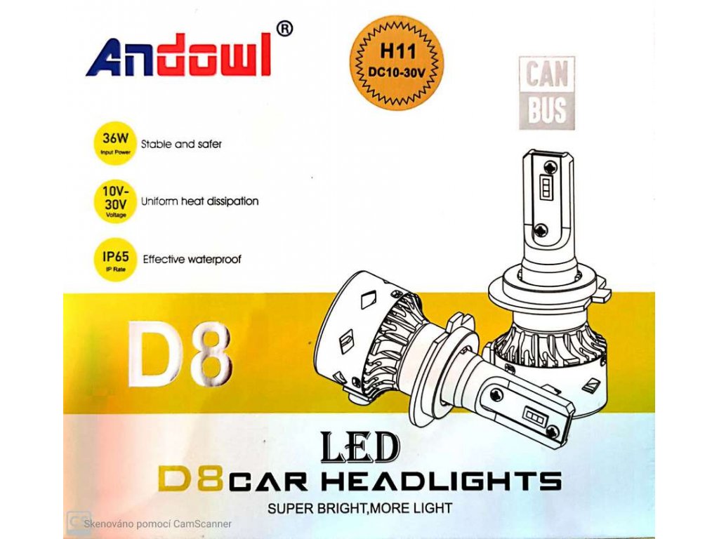 FOYU FOD8 LED autožárovka headligts H11 CANBUS 10-30V 36W
