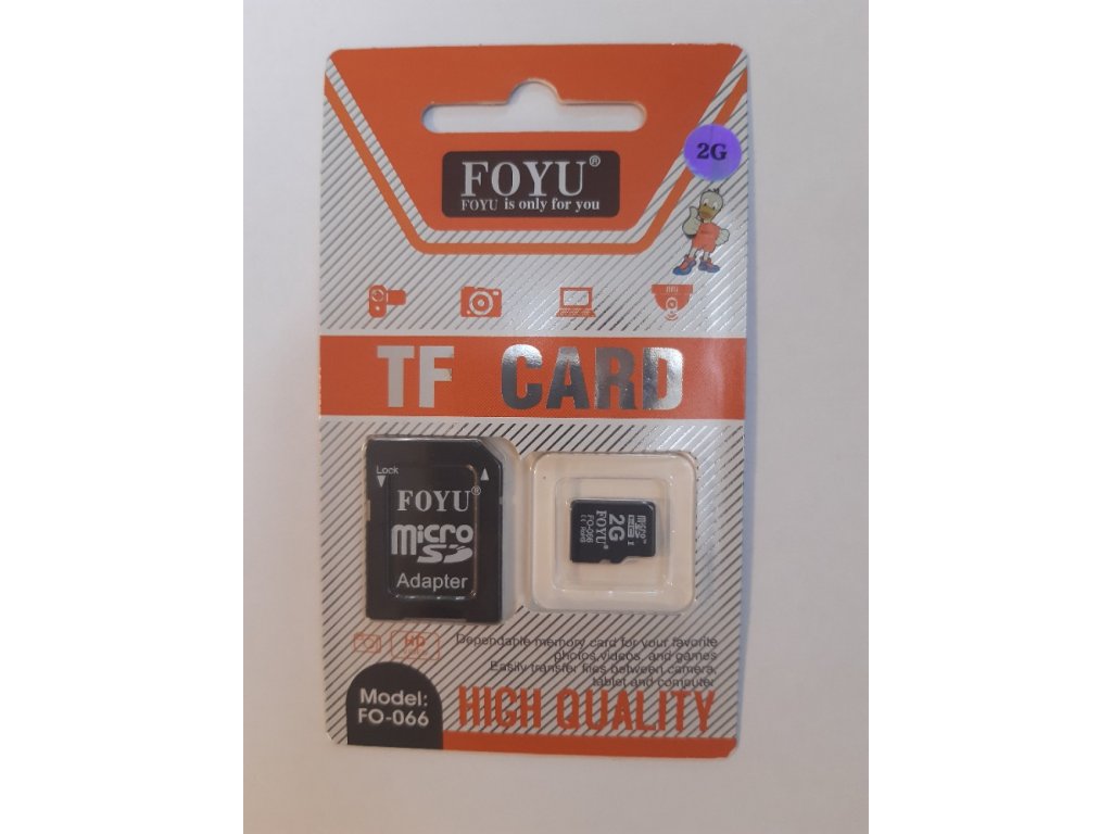 FOYU Paměťová karta Micro SD s adaptérem, až 128GB FO-066