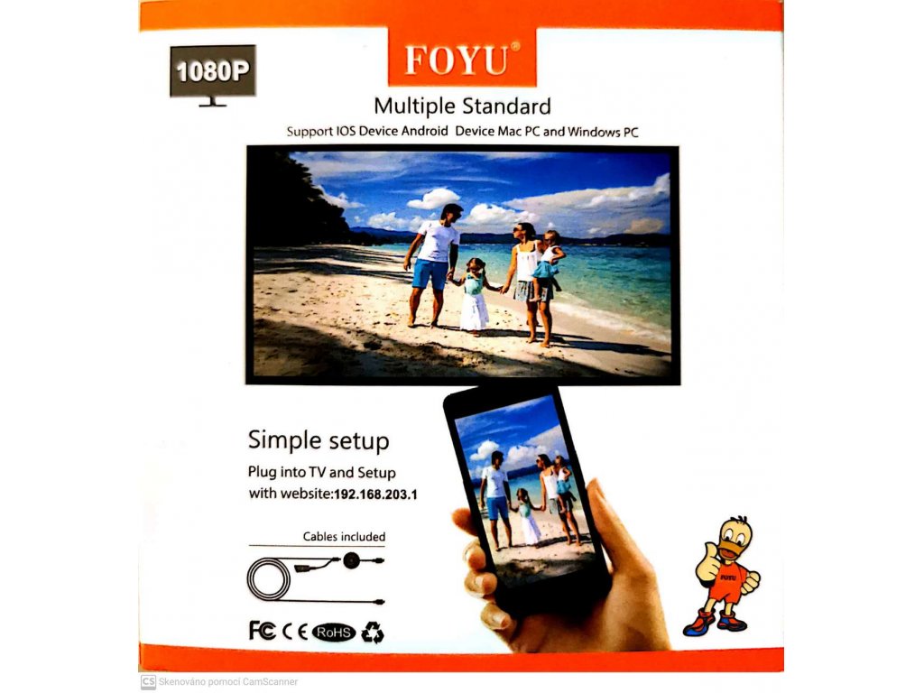 FOYU YX-7060 Bezdrátový HDMI adaptér pro ios iphone ipad/mac/android smartphony