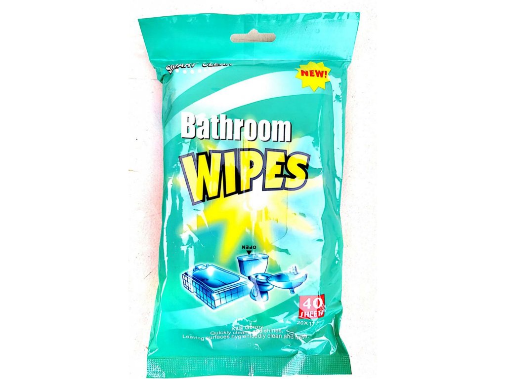 Levně Hygienické WIPES KOUPELNA vlhčené ubrousky s antibakteriální přísadou 40ks