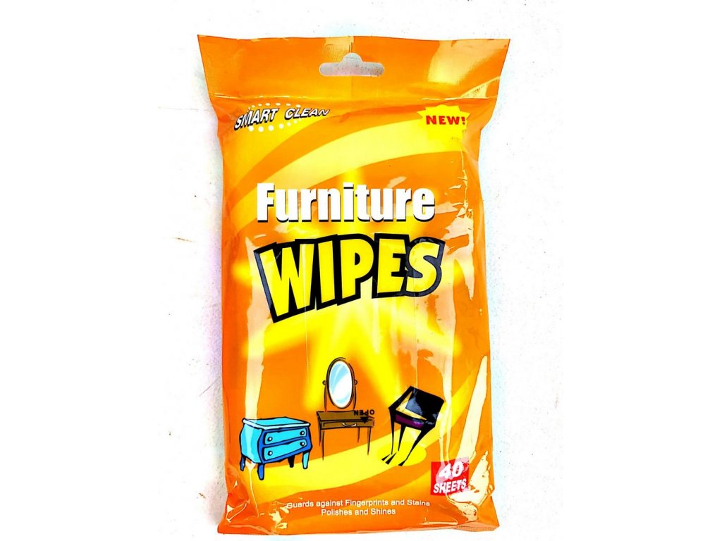 Levně Hygienické WIPES NÁBYTEK vlhčené ubrousky s antibakteriální přísadou 40ks