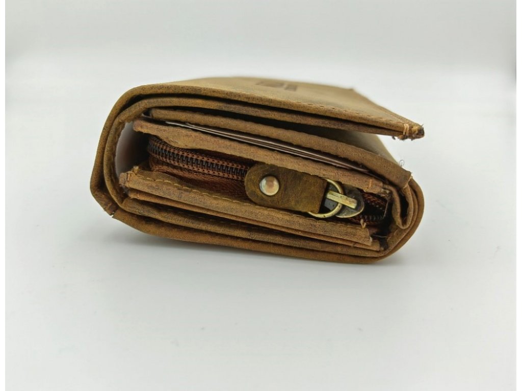 Kožená peněženka WILD 844 hnědá, unisex