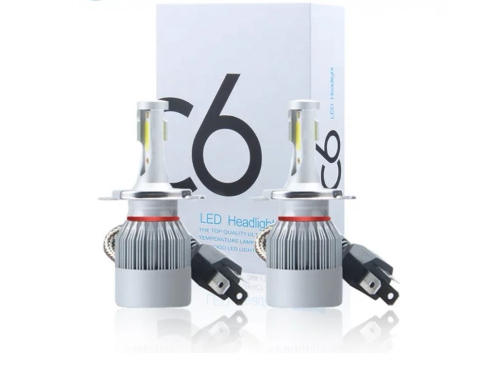 Levně LED Headlights autožárovky C6 H7 6000K 36W3800LM 12V/24V - 2ks