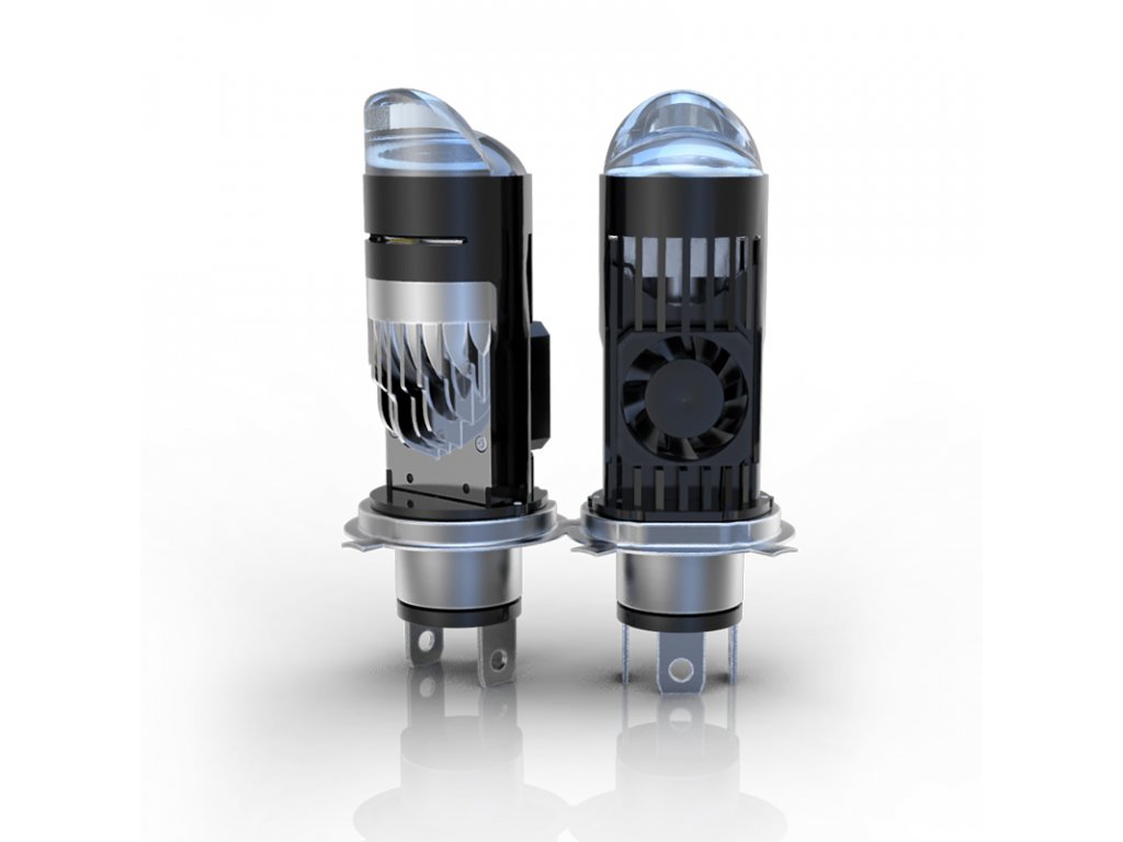 Levně LED MINI Y1 Auto Motocyklové žárovky H4 do světlometu s ventilátorem