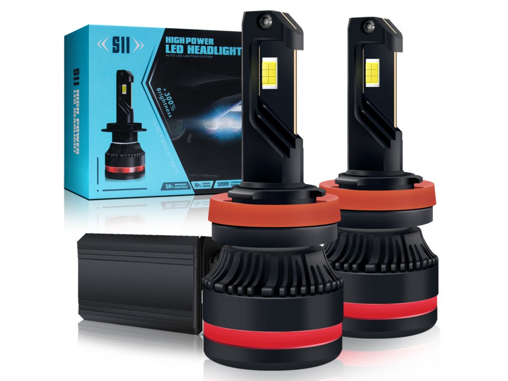  LED žárovky H4 pro auta S11 Přední světlomety + 300% jas CANBUS - 2ks