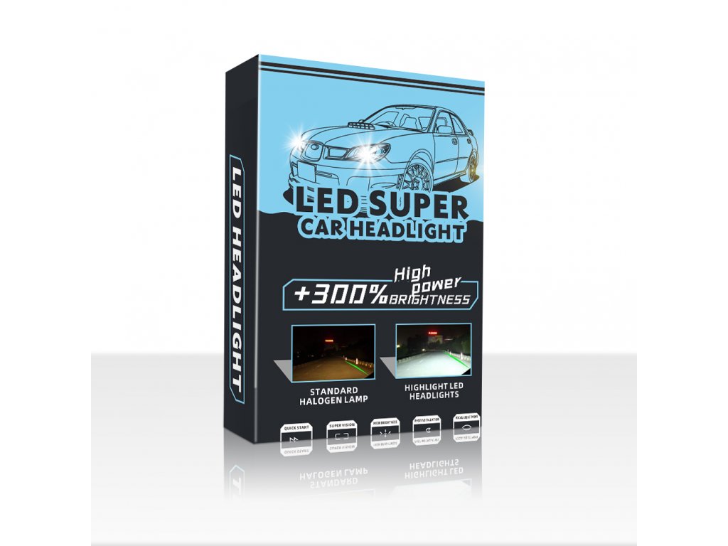  LED žárovky H4 pro auta S9 Přední světlomety + 300% jas CANBUS - 2ks