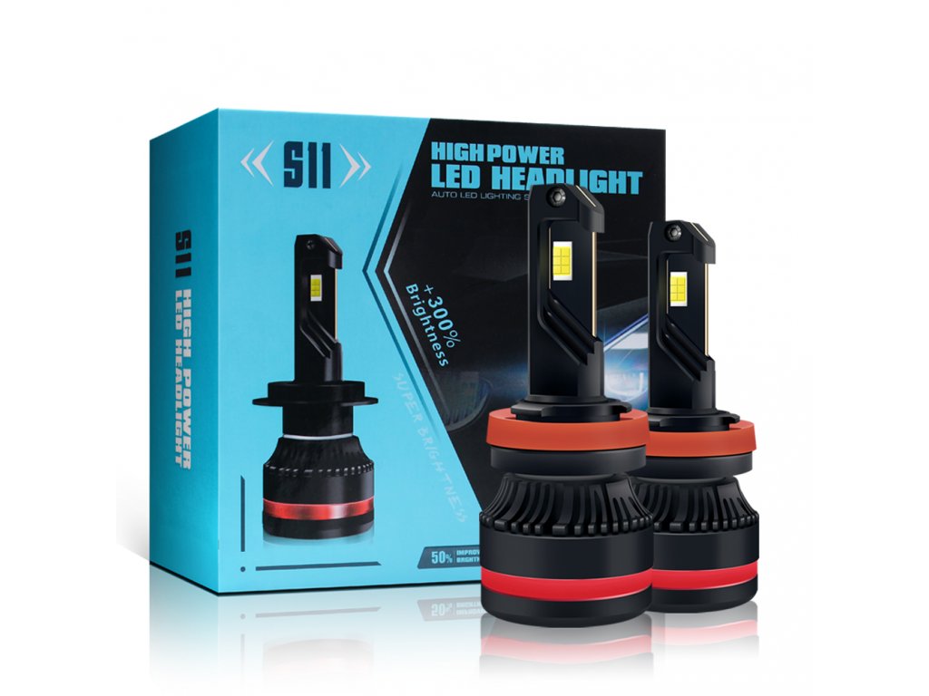 Levně LED žárovky H7 pro auta S11 Přední světlomety + 300% jas CANBUS - 2ks