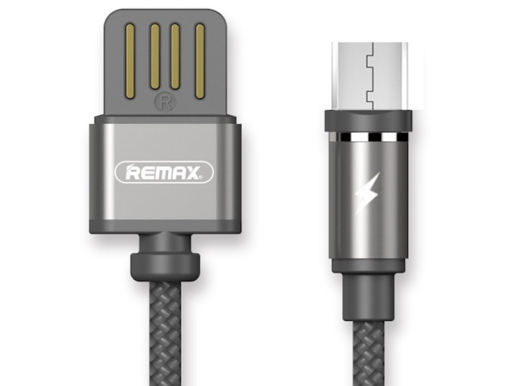 Levně Micro USB datový kabel s LED light magnetický Remax RC-095m Černý