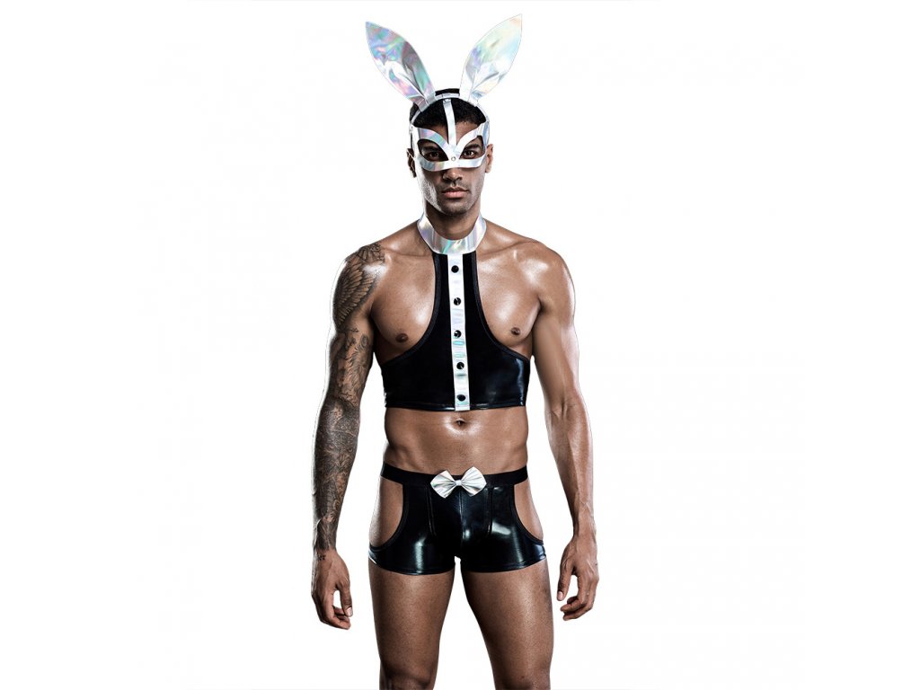 Pánský kostým Rabbit man černobílý 7218
