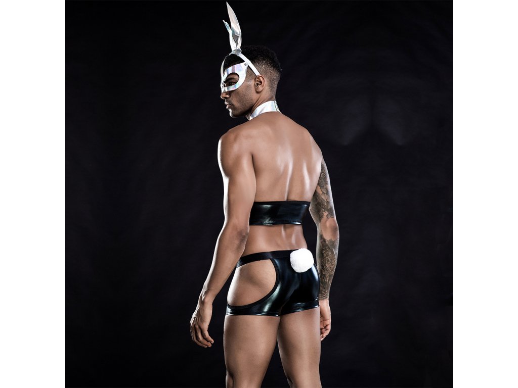 Pánský kostým Rabbit man černobílý 7218