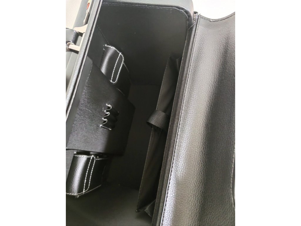 Pilotní koženkový kufr na kolečkách černý