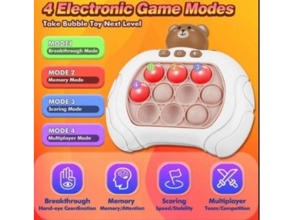 Quick push game Elektronická hra Pop It, růžová, modrá