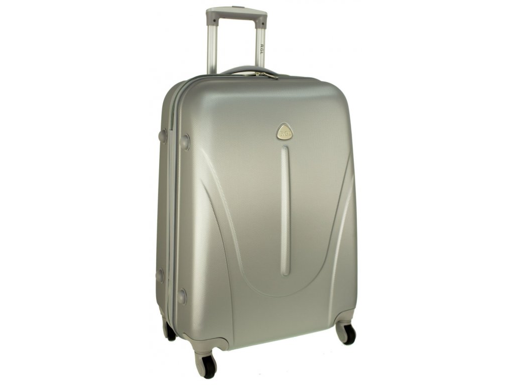 RGL 883 cestovní skořepinový palubní kufr stříbrný 22x50x35cm