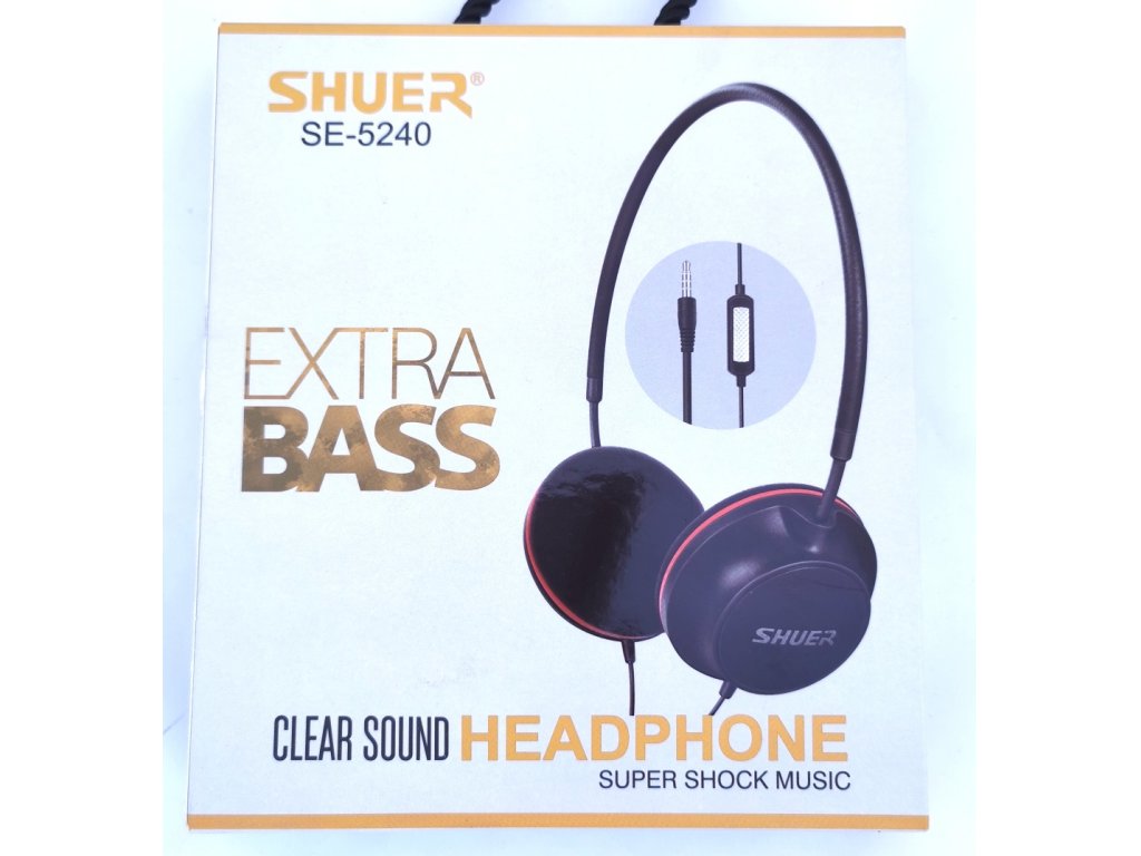 SHUER SE-5240BL náhlavní sluchátka s kabelem a vestavěným mikrofonem