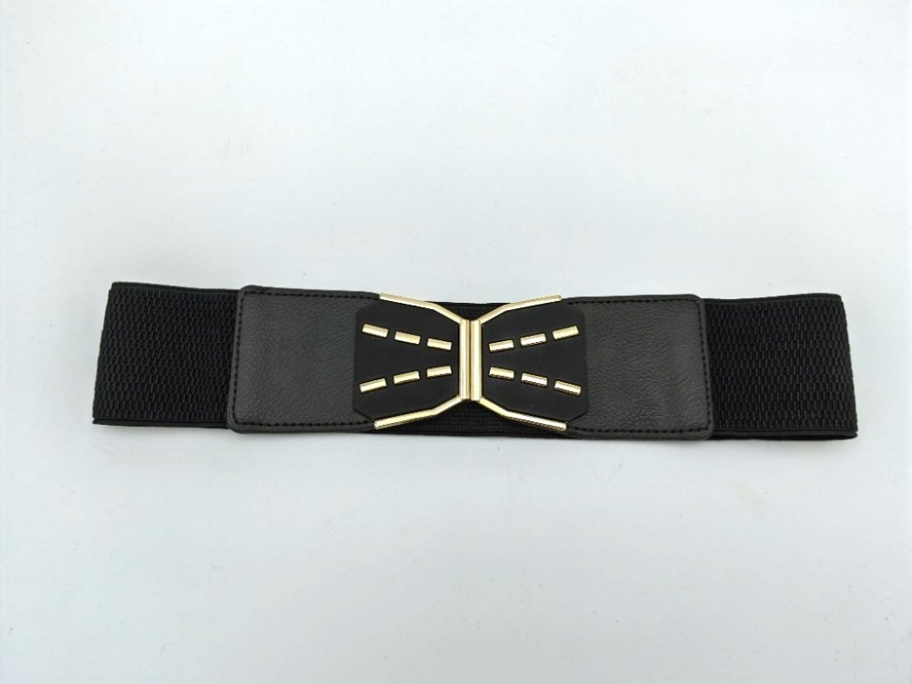 Široký elastický pásek se zlatou ozdobnou sponou
